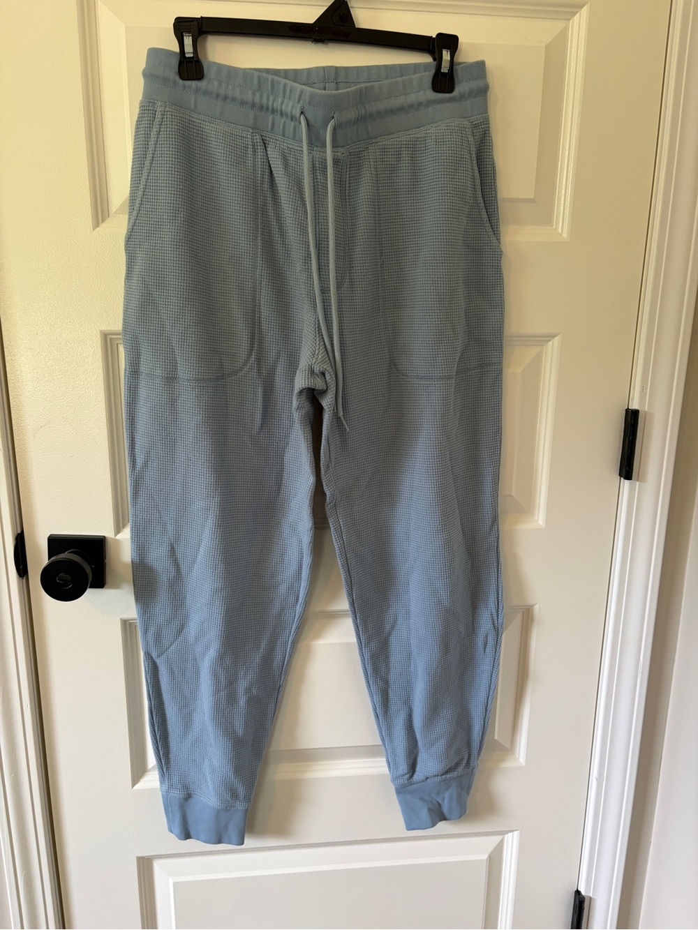 Lands' End Light Blue Waffle Knit Jogger Pants